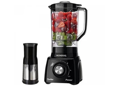 Liquidificador Mondial Turbo Power L-99-FB - Preto com Filtro 3 Velocidades 550W