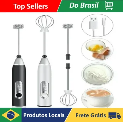 2 in 1 Electric Rechargable Mixer Egg Whisk Milk Cafe