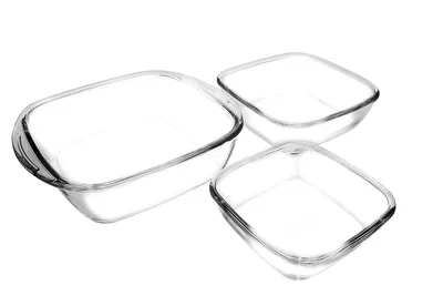 Conjunto de Assadeiras de Vidro Sempre - Quadrado 3 Peças