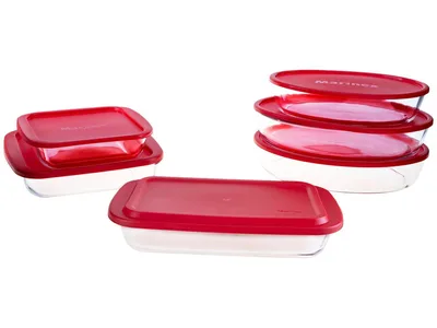 Conjunto de Assadeiras de Vidro Marinex 6 Peças