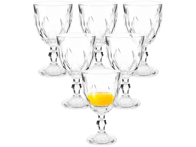 Jogo de Taças para Bebidas de Vidro 330ml - 6 Peças Haus Diamond Empire