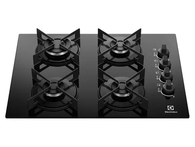 Cooktop 4 Bocas a Gás GLP Electrolux Mesa de Vidro Preto Acendimento Automático Efficient KE4GR
