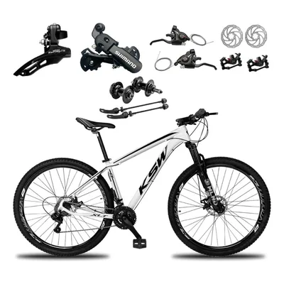 BICICLETA ARO 29 KSW XLT100 24 VELOCIDADES FREIO A DISCO SUSPENSÃO QUADRO EM ALUMÍNIO