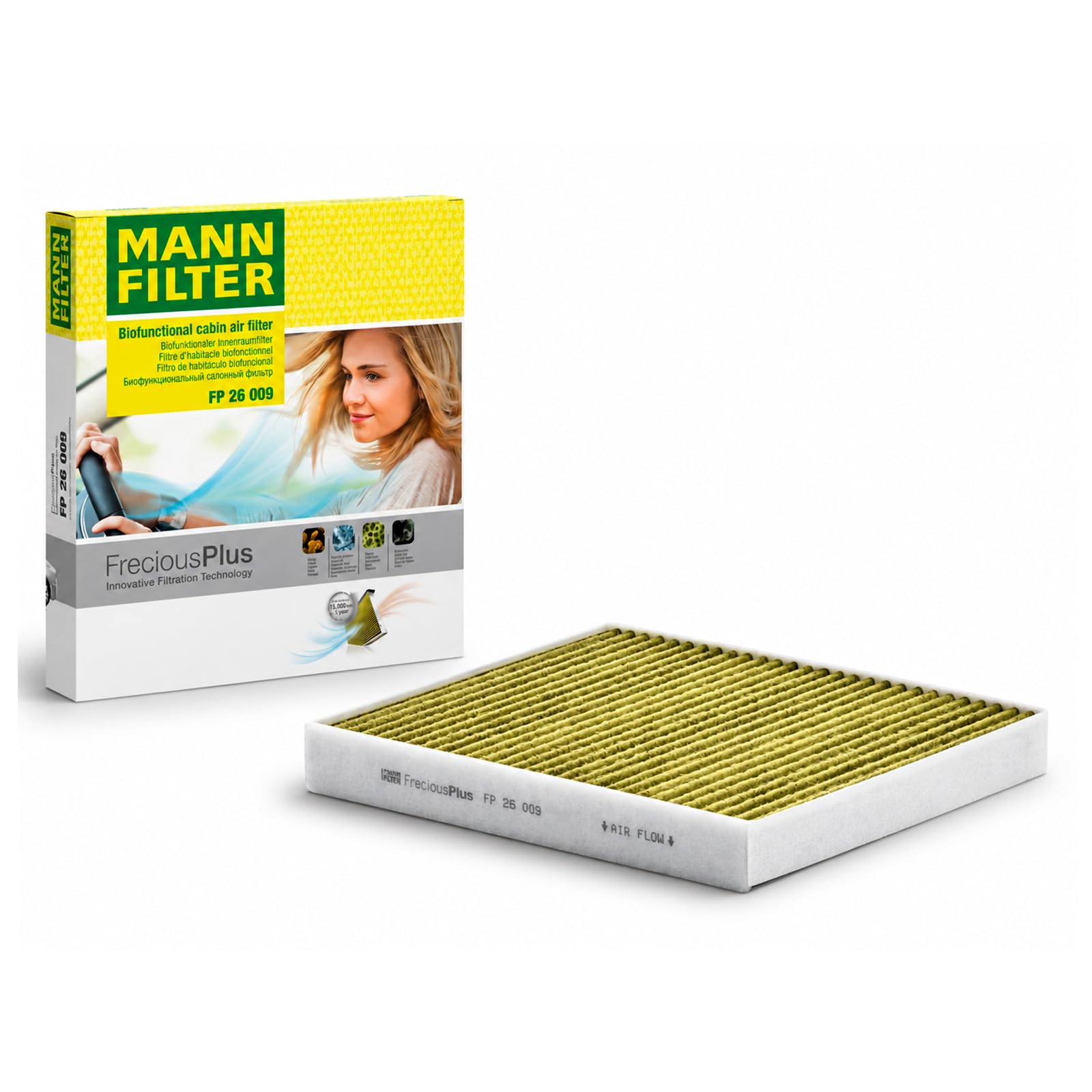 MANN-FILTER Filtro Cabine FreciousPlus CU26009 VW Golf Tiguan Taos Audi A3