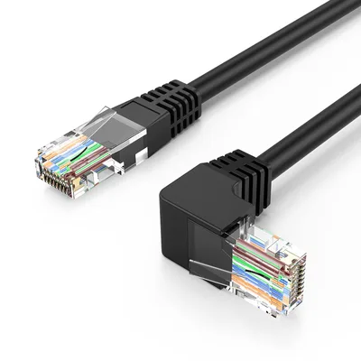 CableCreation Cabo de rede Ethernet CAT6 1 metro, Cabo de rede Gigabit RJ45 | ângulo de 90 graus para baixo, até 250 MHz 1 Gbps para PC, roteador, modem, impressora, PS4, PS3