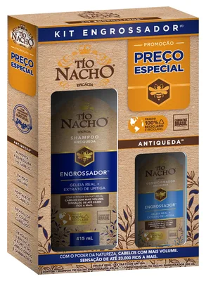 Tío Nacho Engrossador Kit Shampoo 415ml + Condicionador 200ml - Antiqueda