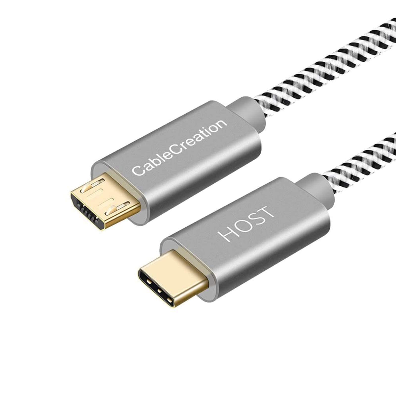 CableCreation Cabo USB-C para Micro USB 2 metros,Cabo Tipo C para Micro USB | trançado OTG para Raspberry Pi Zero, MacBook Pro Air, Galaxy S22, Pixel