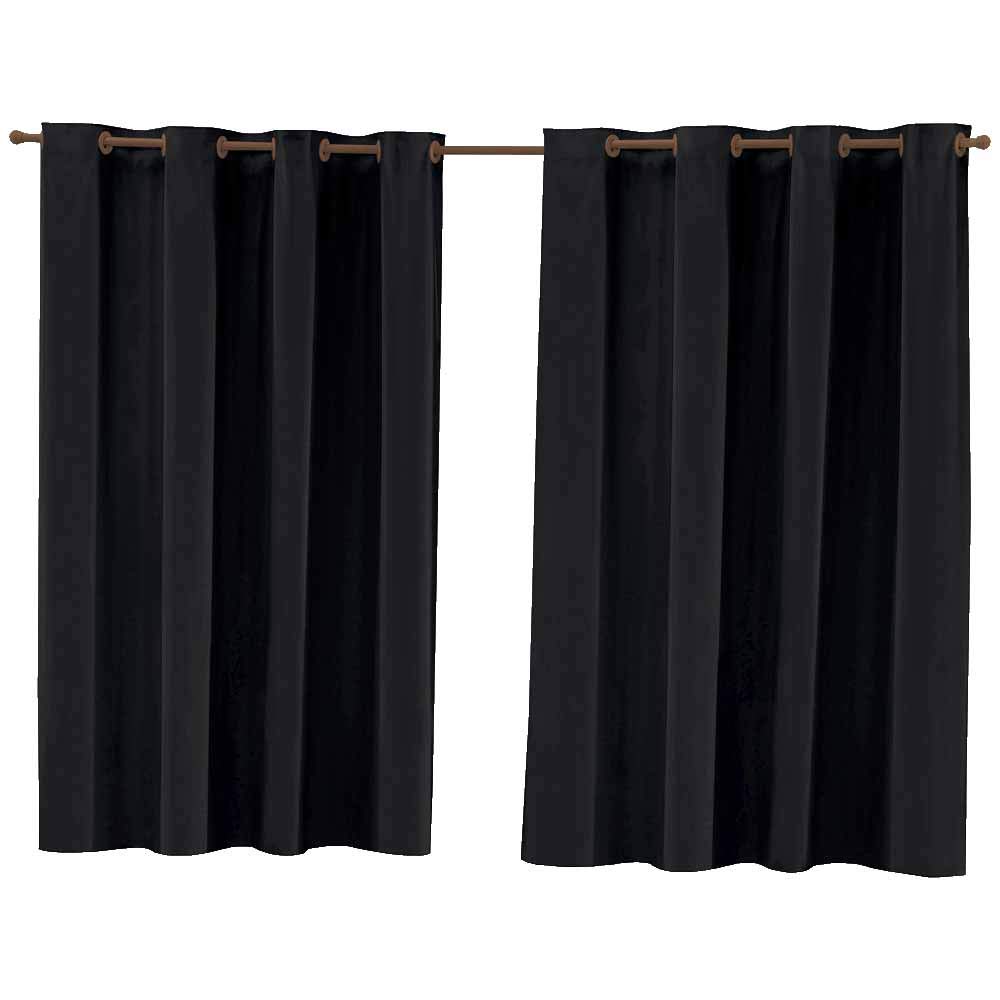 Cortina Blackout Corta Luz para Quarto e Sala com Abertura Central 220cm x 130cm - Preto Paulo Cezar Enxovais