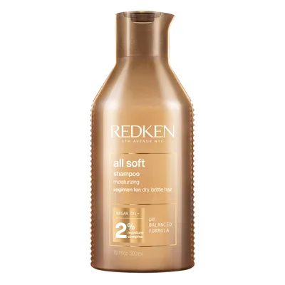 Redken All Soft, Shampoo para Cabelos Secos e Quebradiços, com Óleo de Argan para Hidratação Profunda, Maciez Intensa que Desmaia os Fios e Brilho Radiante, 300ml