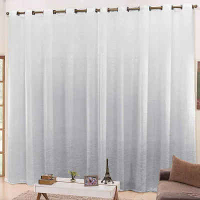 Cortina para Sala e Quarto 3,00m Larg. x 2,50m Altura Tecido Cetim Amassadinho - Branco