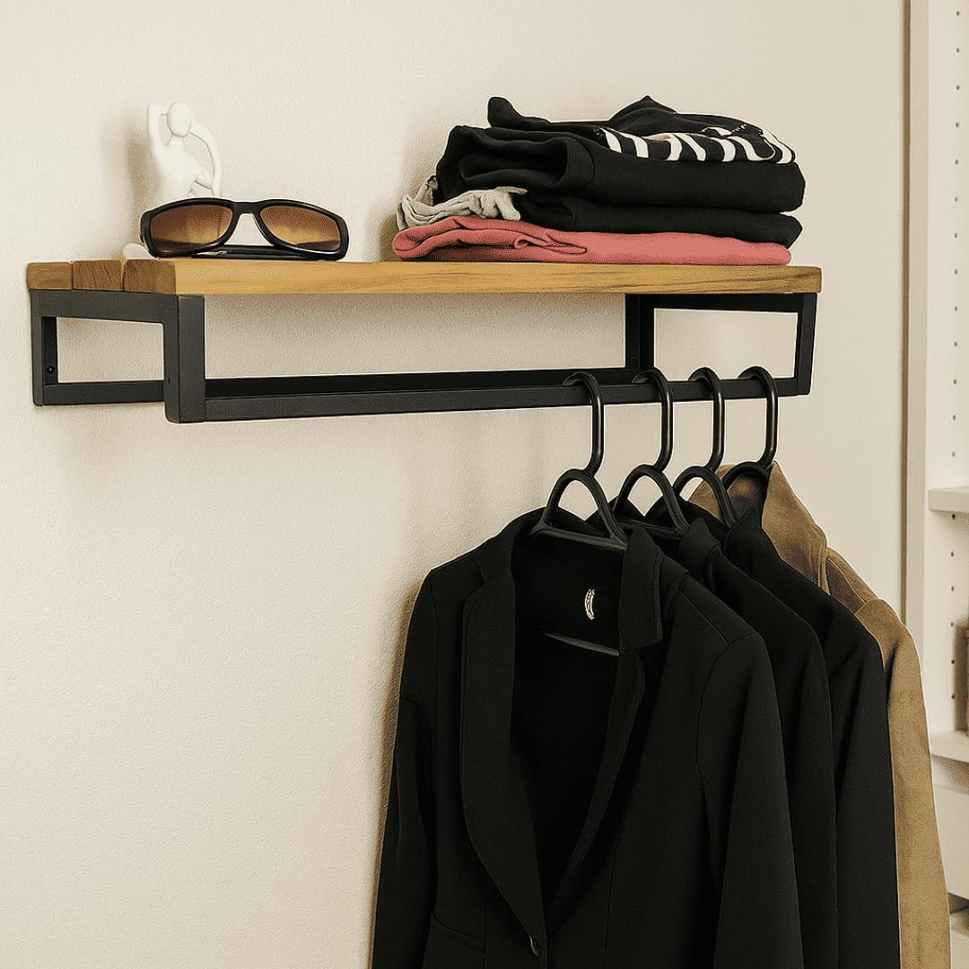 Cabideiro Strassis Design SD-5012 Metal e Madeira Cor: Preto