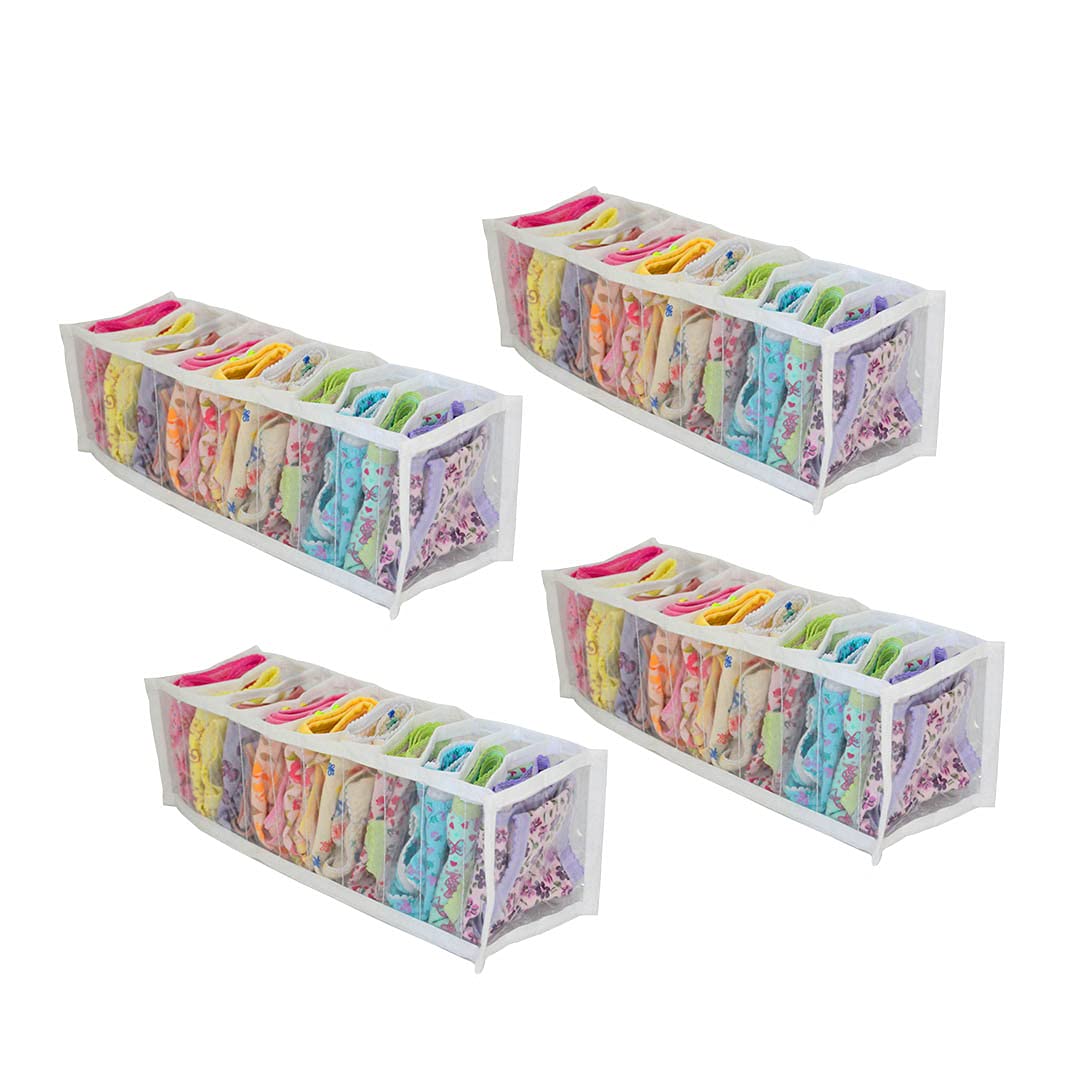 kit 4 Colmeia Organizadora de gavetas para calcinha, meias, cuecas 10x12x35cm Branco - Organizalux