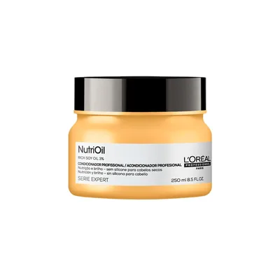 L'Oréal Professionnel Serie Expert NutriOil Máscara de Tratamento de Nutrição com Óleo de Soja para Cabelos Secos e Sem Brilho, para Força e Maciez 250g