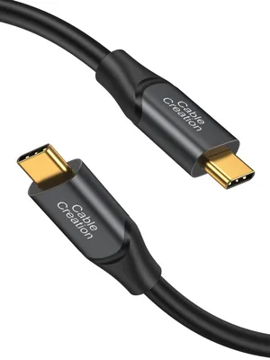 CableCreation Cabo USB-C para USB-C 0,5 metros, USB 3.2 Gen2 10Gbps | Saída de Vídeo 4K, Cabo de Carregamento USB-C de 100W para MacBook, iPad, Galaxy S24+, iPhone 16, 15 Pro Max Plus