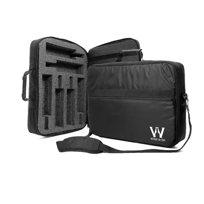 Bolsa Mala Para Transportar 6 Garrafas Vinho em Viagens Com Espuma De Proteção Anti Shock Wine & Companhia (Preto)