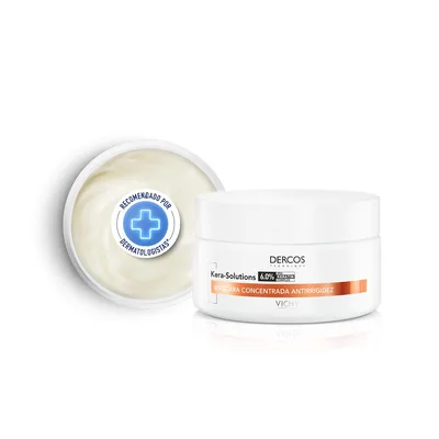 Vichy Dercos Kera-Solutions Máscara de Tratamento Capilar, para Cabelos Danificados por Química, Reparação Intensa, Ação Antifrizz e Antiumidade por 48h, 200ml