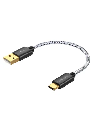 CableCreation Cabo USB curto para USB-C de 0,15metros,Cabo USB-A para USB-C | trançado com carregamento rápido para Galaxy S23 S22, iPad Pro, iPhone 15/16, Android Auto, Celular e CarPlay