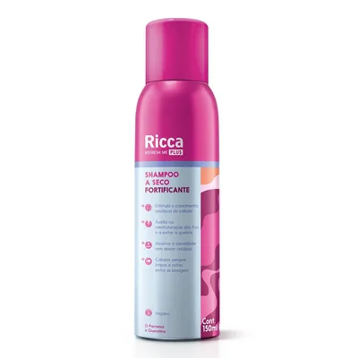 Ricca Shampoo a Seco Fortificante, Fragrância Frutada, 150ml