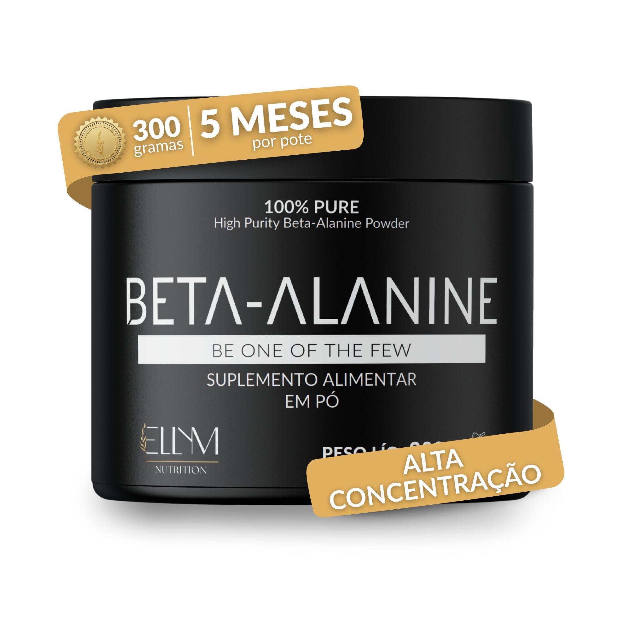Beta Alanina Pura 300g ELLYM NUTRITION Performance Para Treino e Recuperação Muscular Pós Treino