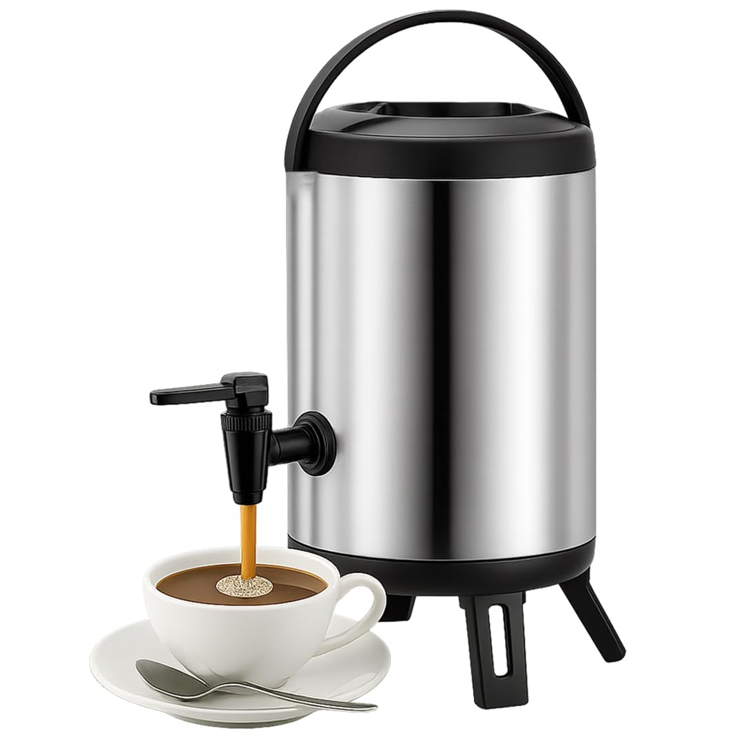 Garrafa Térmica Botijão Inox 8 Litros YAB Com Torneira Café Chá
