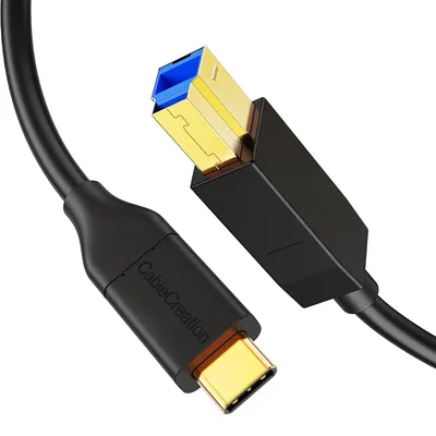CableCreation Cabo USB-C para USB-B 3.1 de 1 metro, Cabo USB Tipo B para C | 10 Gbps para Thunderbolt 3, compatível com MacBook Pro e Air, HD externo e scanner, preto