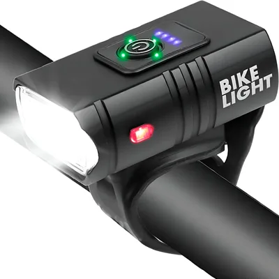 Lanterna Bike Farol Luz de Bicicleta com 2 Led Recarregável USB