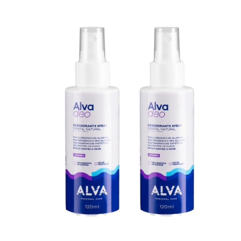 Kit 2X: Desodorante Cristal Spray Lavanda Alva 120ml