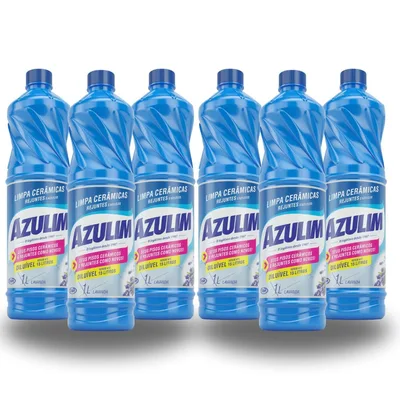 Kit c/6 Azulim Limpeza Para Piso de Ceramica Rejuntes e Azulejos Ação Rapida Para Sujeiras Manchas e Incrustações