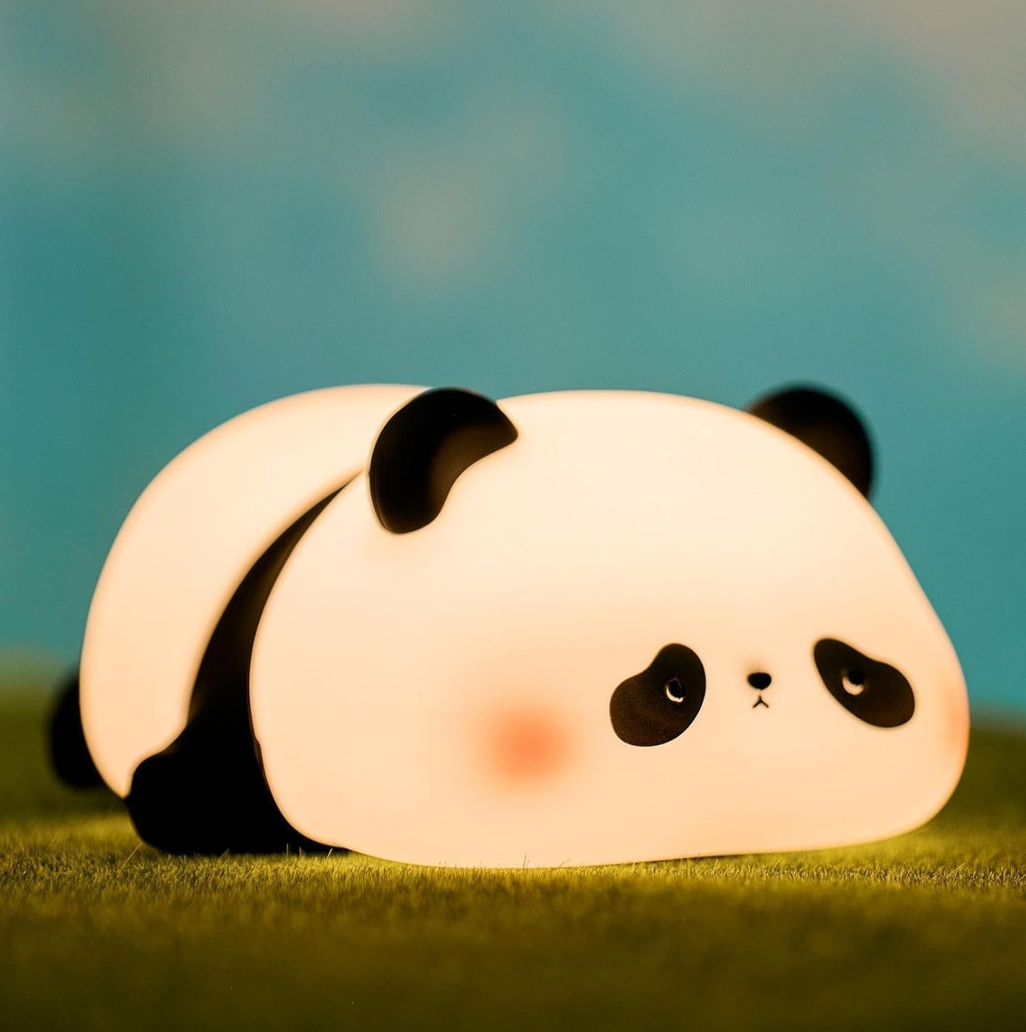 Luminária Panda Dormindo LED Decorativo Para Quarto – Luz Noturna USB com Brilho Ajustável, Ideal para Bebês, Crianças e Decoração Criativa, Abajur de Panda
