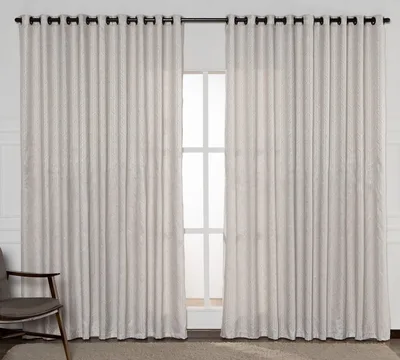 Cortina Prisma 4m x 2,60m Linho/Jacquard Semi Blackout - Off-White