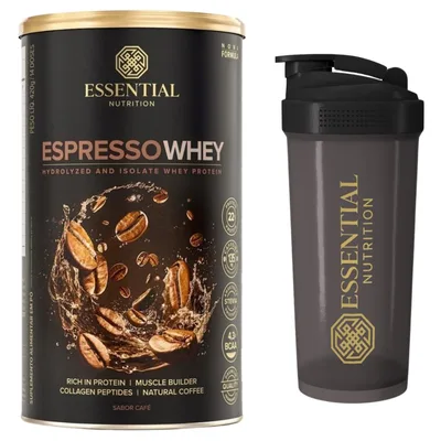 Espresso Whey Protein Isolado e Hidrolisado - Essential - 14 Doses + Coqueteleira Oficial