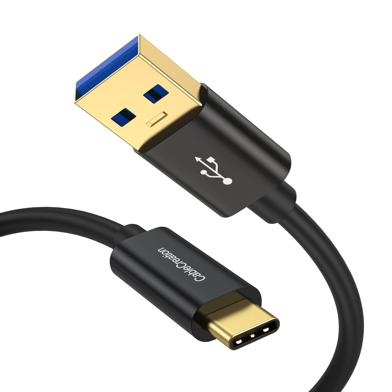 CableCreation Cabo USB-C para USB-A 0,3metros,Cabo de Dados Tipo C para USB | USB 3.2 Gen2 10Gbps, Carregamento Rápido de 3A para SSD, MacBook Pro, iPad, Galaxy S24/S23+, iPhone 16/15
