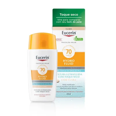 Eucerin Sun Protetor Solar Hydro Fluid Facial Cor Clara FPS70 50ml