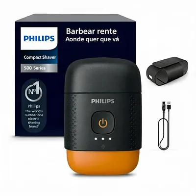 Philips Barbeador Elétrico Shaver Compacto com Lâminas SteelPrecision