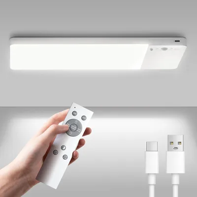 Tobeape Luminárias Lampada LED Recarregável com Sensor de Movimento, 1200LM | Bateria 12000mAh, 3 Temperaturas de Cor Dimerizável, Controle Remoto, Luz Sem Fio para Closet, Cozinha, Corredor e Banheiro