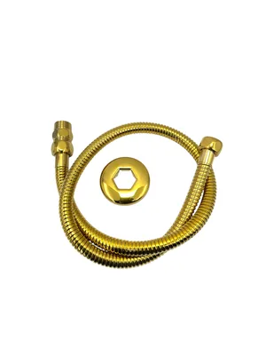 Flexivel Engate Mangueira Para Ducha Higienica Com Derivação 60cm Dourado
