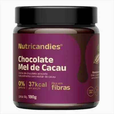 Chocolate Zero Gordura Nutricandies 100% Natural com Mel de Cacau e Maçã – Sobremesa Saudável Premium - Sem Gluten - Apenas 37 Calorias por Porção