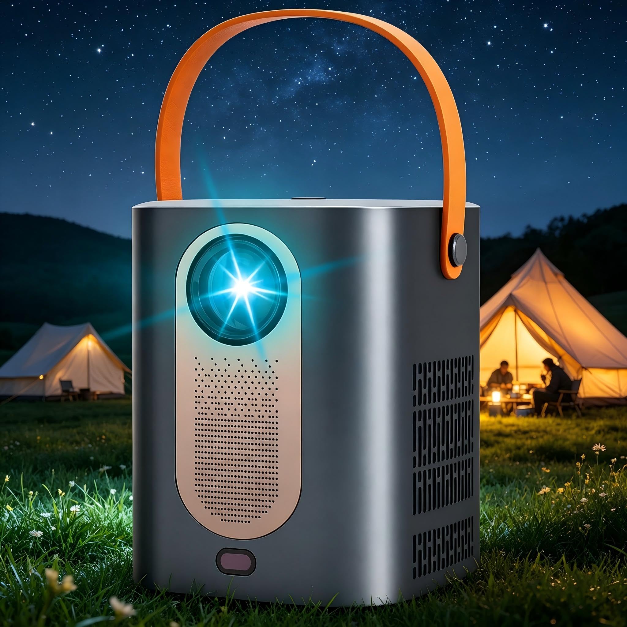 Projetor Portátil HY6, Projetor Compatível 4K com Som de Alta Performance, Conexão WiFi 6 Banda Dupla 2.4G+5G, 110V-240V