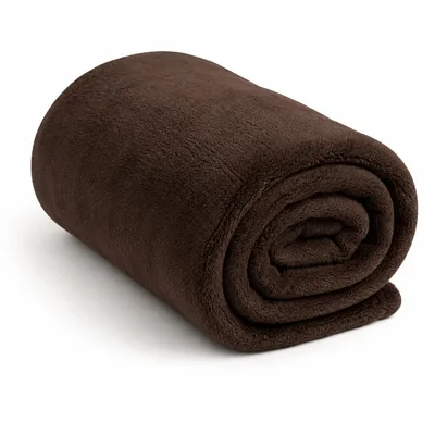 Manta Casal de Microfibra Fleece | Cobertor Macio e Quentinho, Dupla Face, 1,80m x 2,00m – Marrom
