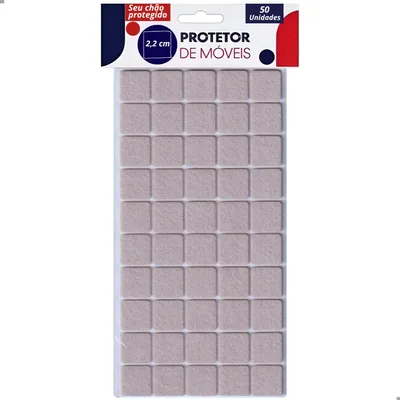 Kit 50 Feltro Adesivo Protetor para Pé de Cadeira, Sofá e Móveis Pesados Proteção e Durabilidade Ideal, Antideslizante Quadrado