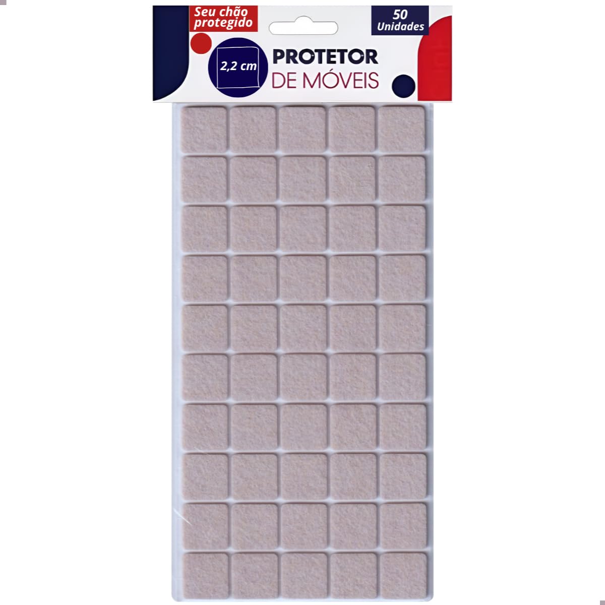 Kit 50 Feltro Adesivo Protetor para Pé de Cadeira, Sofá e Móveis Pesados Proteção e Durabilidade Ideal, Antideslizante Quadrado
