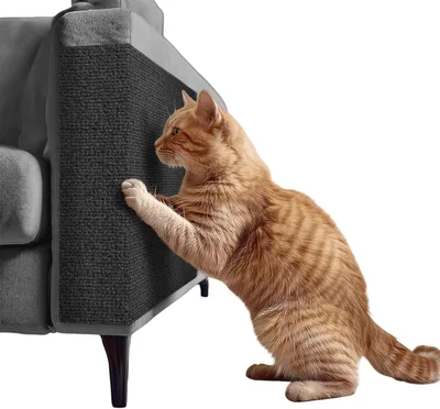 Tapete Arranhador Autoadesivo Premium para Gatos 60x100cm Carpete Resistente Cortável Protetor de Sofá Parede Cama Evita Arranhões Fácil de Aplicar (Cinza Escuro)