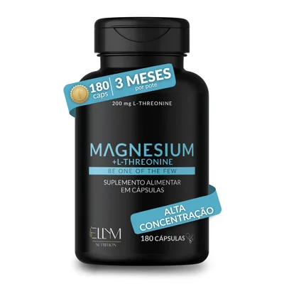 Magnésio + L-Treonina Alto Teor 100% Puro 180 Cápsulas por Pote ELLYM NUTRITION