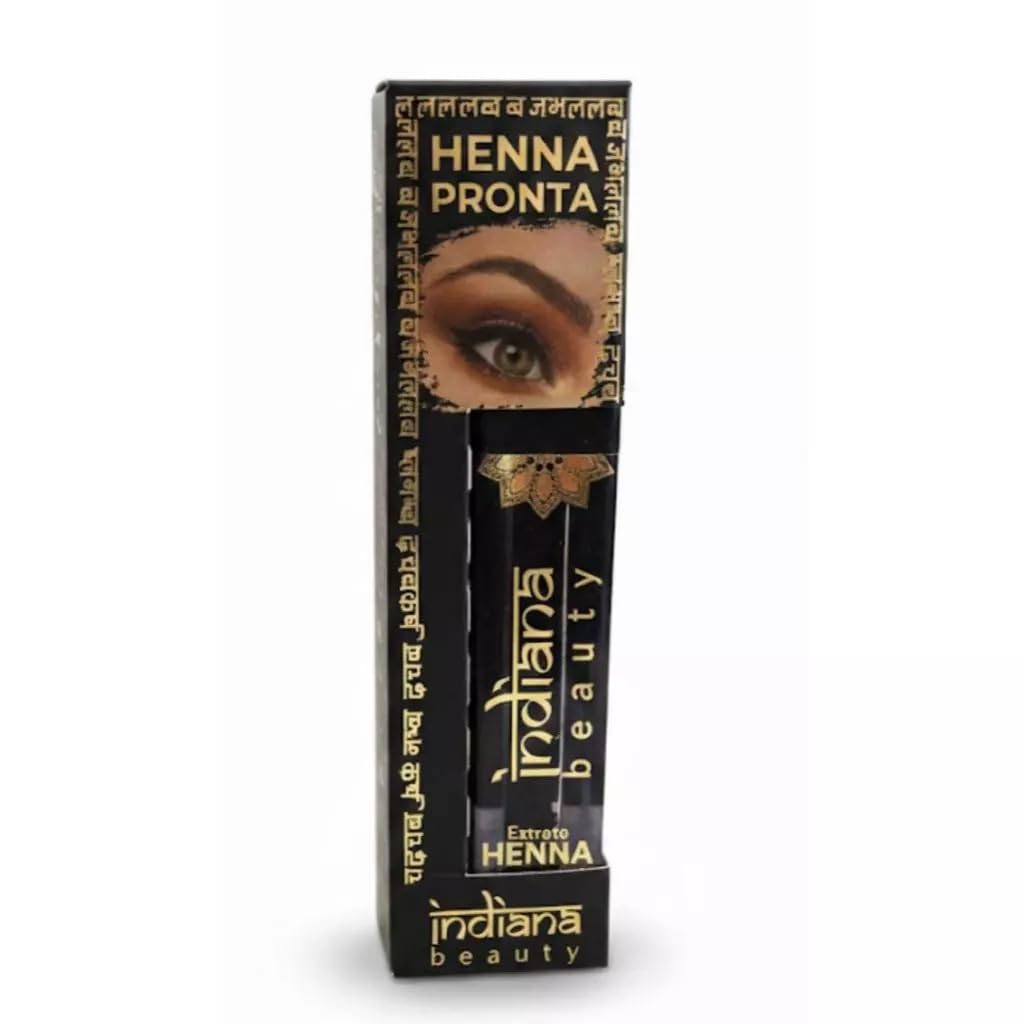 Indiana Beauty Henna para Sobrancelhas Pronta Profissional 4,5g com Extrato de Renna Castanho Médio