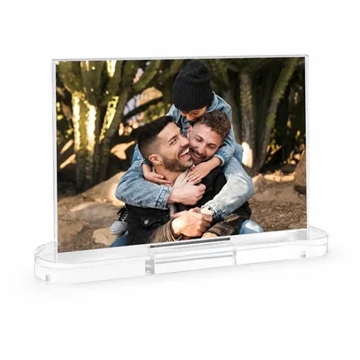 Porta Retrato 10x15 Acrílico Transparente Luxo com Base Fixa – Suporte para 2 Fotos, Design Moderno e Elegante
