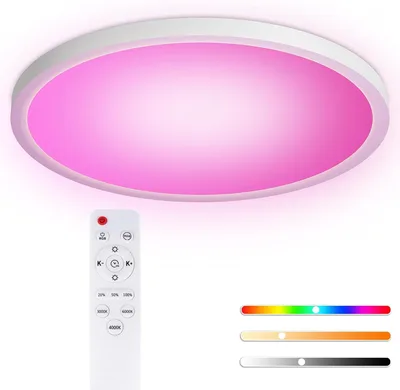 Luminária de Teto 29CM, Luminaria Quarto Teto | com RGB Claras, 24W Lustre para Sala de Estar para Sala de Jantar, Quarto, Cozinha, Café