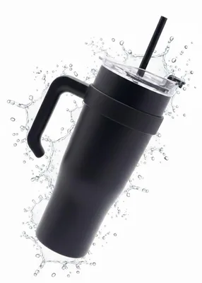 Copo Térmico C/Canudo 1200ml, Aço Inoxidável, Isolamento a Vácuo, com Alça