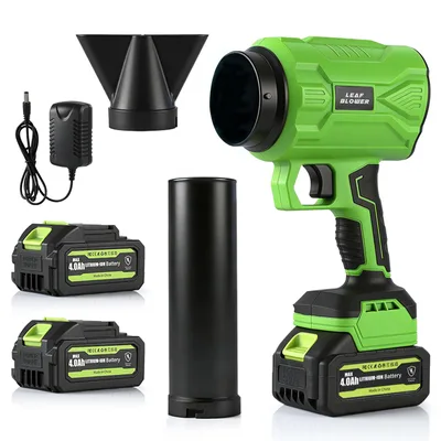 YARUIKE Soprador de Folhas sem Fio 2x4,0Ah, Leve para Limpeza de Quintal | Soprador Portátil para Limpar Pátio, Calçada, Garagem, Gramado e Cantos, Remove Poeira e Detritos com Facilidade