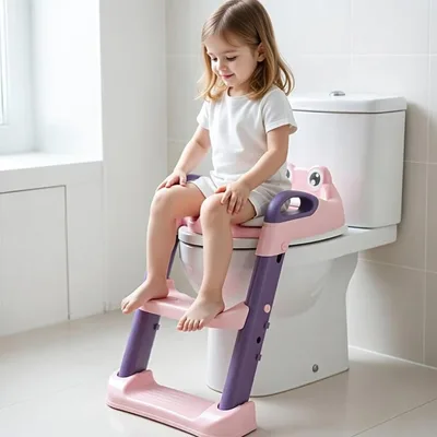 Assento Redutor Infantil para Vaso Sanitário – Antiderrapante, Seguro e Ajustável – Treinamento do Desfralde (Rosa)