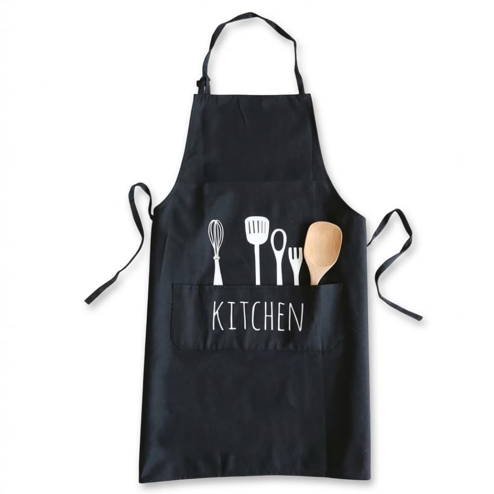 Avental com Bolso Frontal Impermeável PVC e Poliéster Antimanchas Estampado Ajustável para Cozinha Restaurante Churrasco